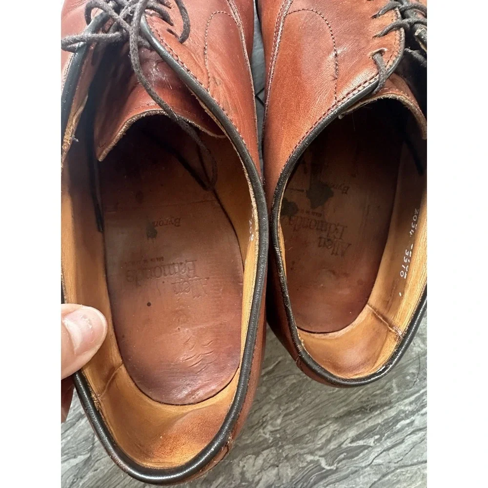Allen Edmonds Clifton Leather 9.5 D Brown Cap Toe Oxford Dress Shoes